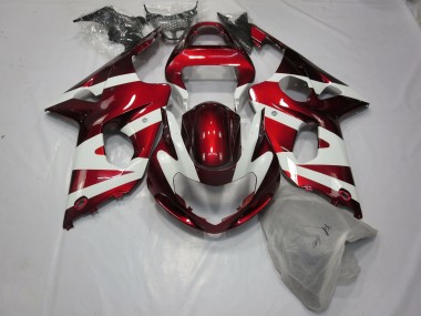 2000-2002 Rouge Profond & Blanc GSXR 1000 Carénage Moto