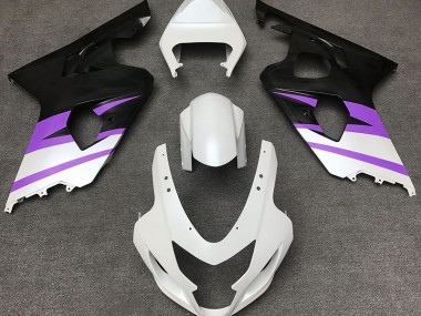 2004-2005 Blanc Mat & Violet GSXR 600-750 Carénage Moto
