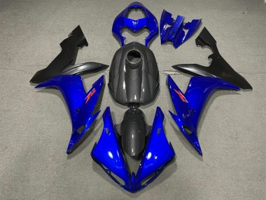 2004-2006 Style Bleu Brillant & Fibre De Carbone R1 Carénage Moto