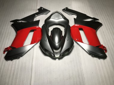 2007-2008 Argent Métallisé Avec Rouge ZX6R Carénage Moto