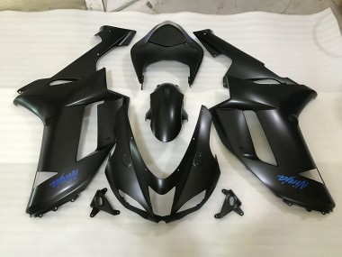 2007-2008 Logo Noir Mat & Bleu ZX6R Carénage Moto