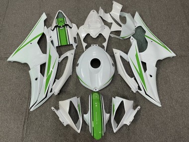 2008-2016 Blanc Brillant & Vert R6 Carénage Moto