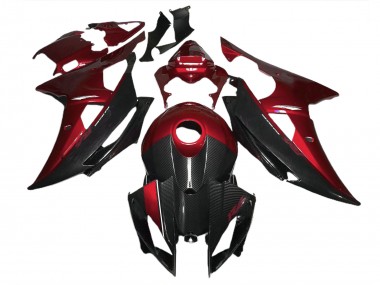 2008-2016 Rouge Avec Style Fibre De Carbone R6 Carénage Moto