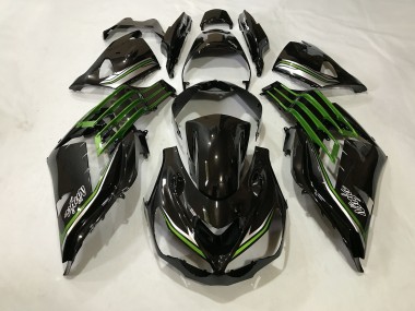 2012-2021 Noir Brillant & Vert Slime ZX14R Carénage Moto